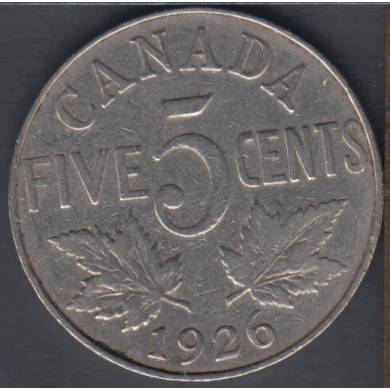1926 - VG - Far '6' - Canada 5 Cents