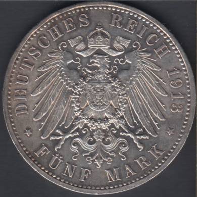 1913 A - 5 Mark - Prussia - Allemagne