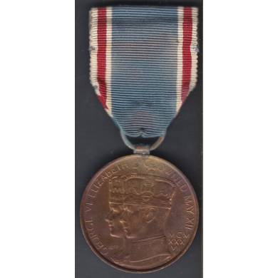 1937 - Coronation George VI - Elisabeth - Crowned 12 may - Canada INdia S. Africa Australia New Zealand Medal