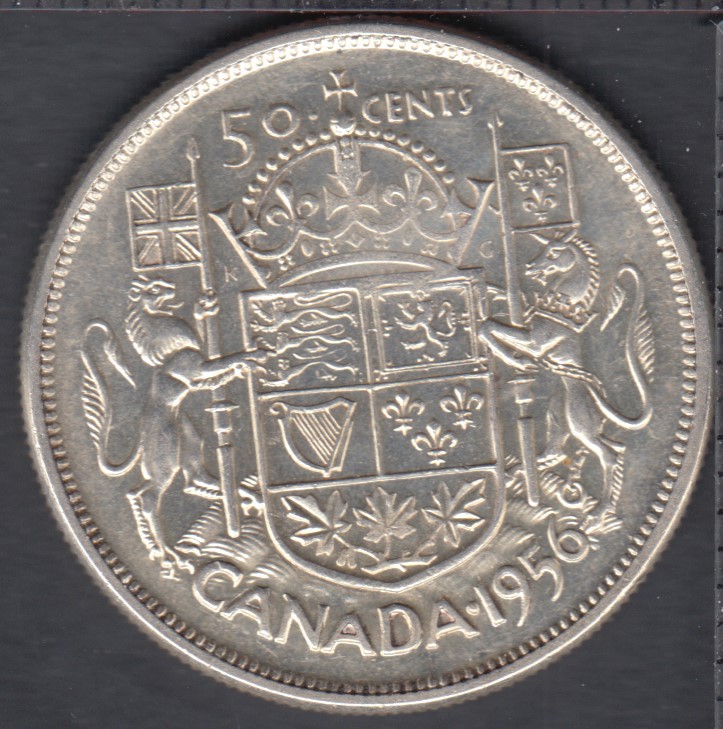 Canada 1956 50 Cents Half Dollar Certified ICCS MS - 65 Queen Elizabeth II Collector Coin Numismatic Gift Idea outlets 1956 Birth Year Gift