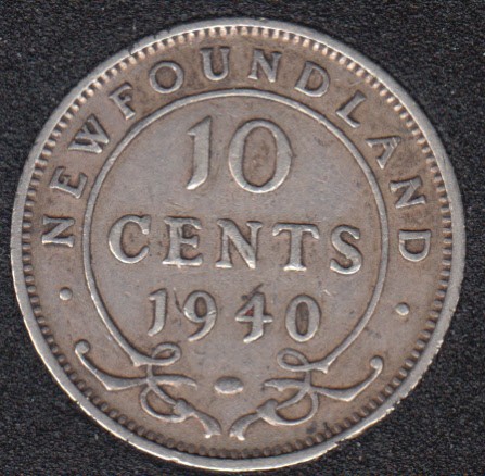 Newfoundland - 1940 - VF - 10 Cents - Canada Coins