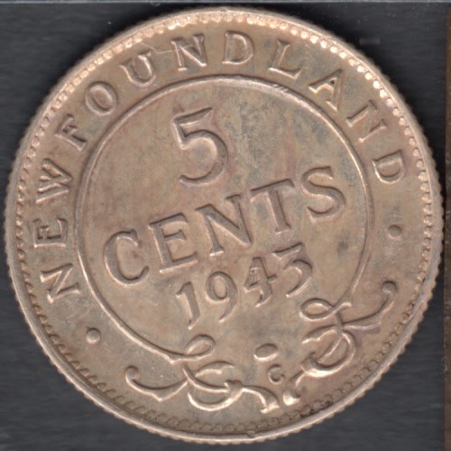 1943 C - EF - 5 Cents Newfoundland - Canada Coins