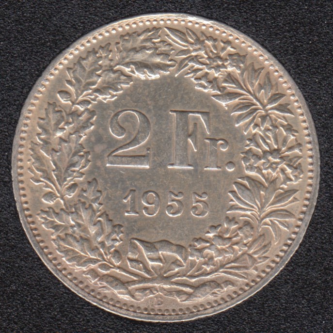 1955 B - 2 Francs - AU - Suisse - Monnaie Canada