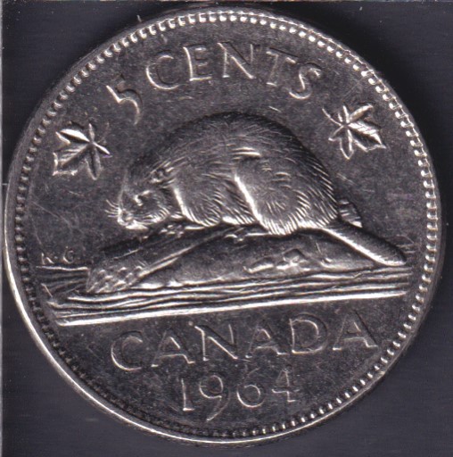 1964 - EF - Extra Water Line - Canada 5 Cents - Canada Coins