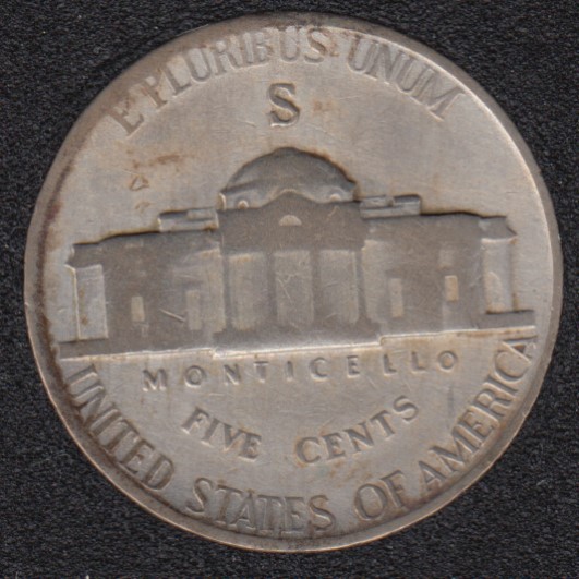 1943 S - Jefferson - Wartime Silver - 5 Cents - Monnaie Canada