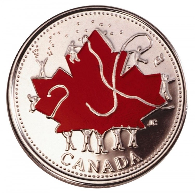 2002 Colorized 25 Cents Canada Day - Canada Coins