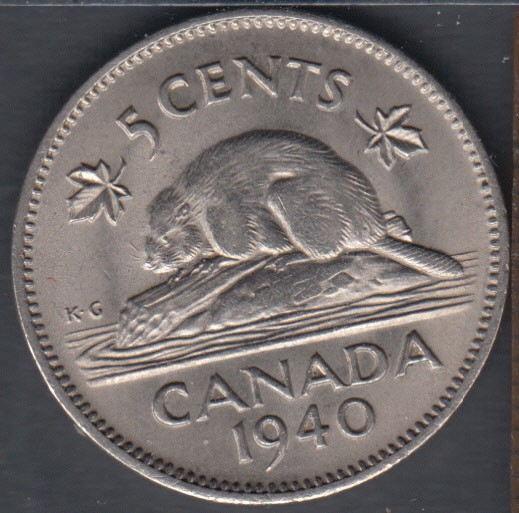 1940 - B. Unc - Rotated Dies - Canada 5 Cents - Canada Coins