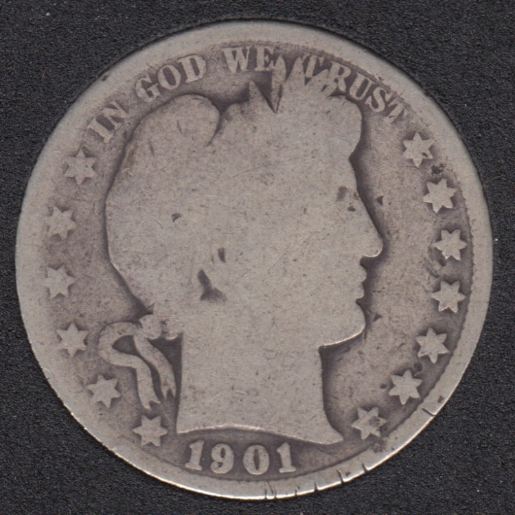 1901 Barber 50 Cents Monnaie Canada